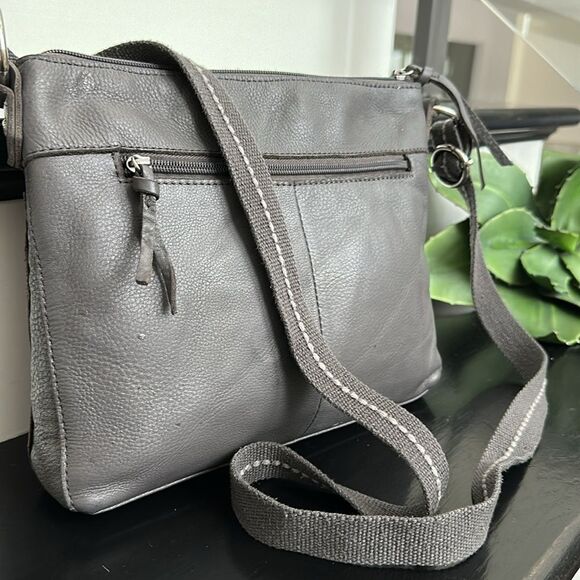 Gray Leather Crossbody Bag - Picture 4 of 9